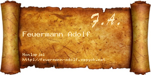 Feuermann Adolf névjegykártya